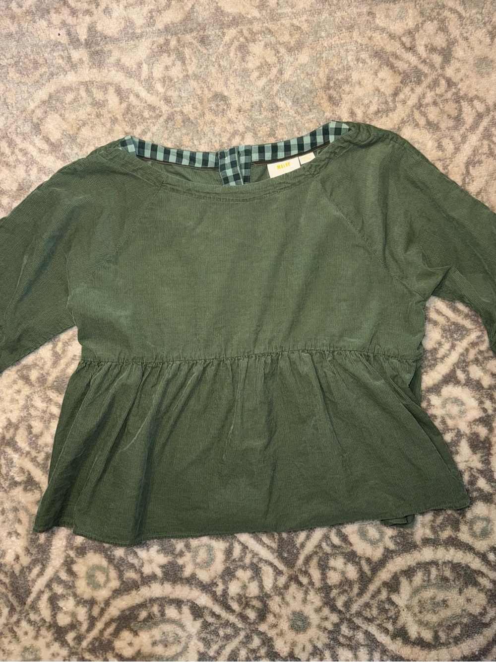 Anthropologie Olive Green Peplum Tunic Top